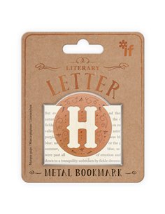 H - Literary Letter Metal Bookmark