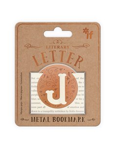 J - Literary Letter Metal Bookmark