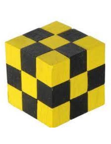 Wooden Cube Yellow/black