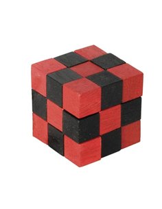 Wooden Cube Red/black