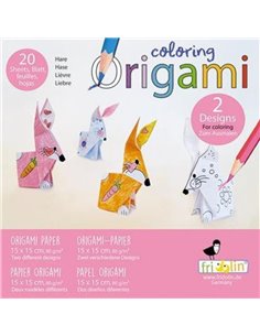 Coloring Origami Hares 20 Sheets