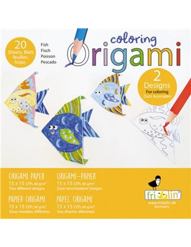 Coloring Origami Fishes 20 Sheets