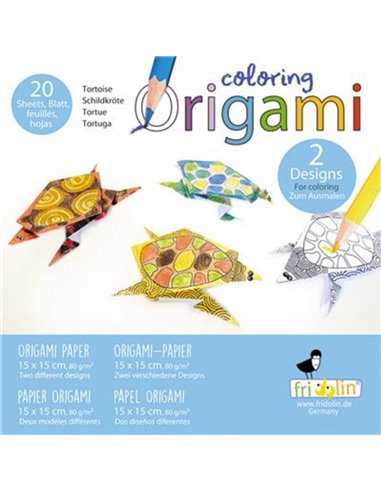 Coloring Origami Tortoises 20 Sheets