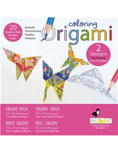 Coloring Origami Butterflies 20 Sheets