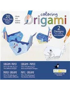 Coloring Origami Whales 20 Sheets