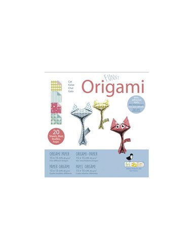 Funny Origami Cats 20 Sheets