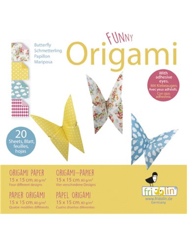 Funny Origami Butterflies 20 Sheets