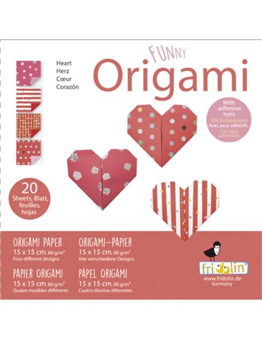 Funny Origami Hearts 20 Sheets