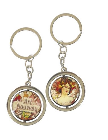 Art Keyring Double Sided - Art Nouveau