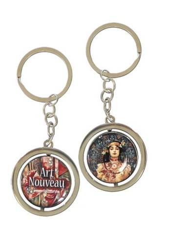 Art Keyring Double Sided - Art Nouveau