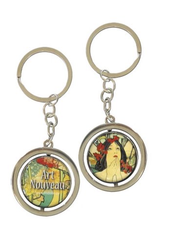 Art Keyring Double Sided - Art Nouveau