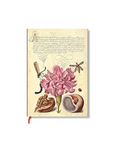 Pink Carnation (mira Botanica) Midi Lined Softcover Flexi Journal (elastic Band Closure)