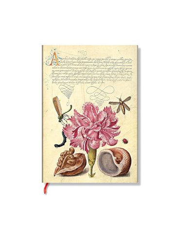 Pink Carnation (mira Botanica) Midi Unlined Softcover Flexi Journal (elastic Band Closure)