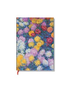 Monet's Chrysanthemums Midi DoT-Grid Hardback Journal (elastic Band Closure)