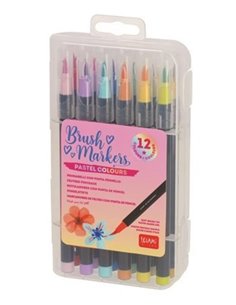 Set Of 12 Brush Marker - Brush Markers - Pastel Colours