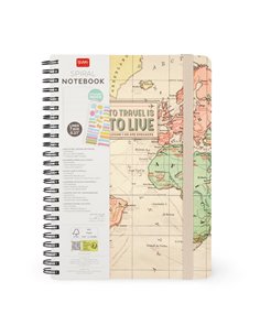 Lined SpiraL-Bound Notebook - Spiral Notebook - Large - Travel