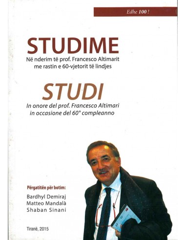 Studime Ne Nderim Te Profesor Francesco Altimarit