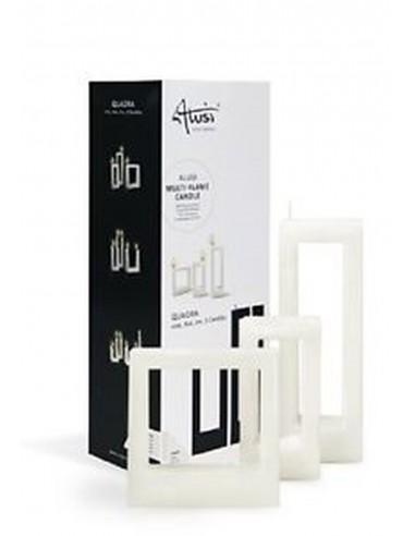 Candle Quadra Tre White (pack Of 2 Candles)