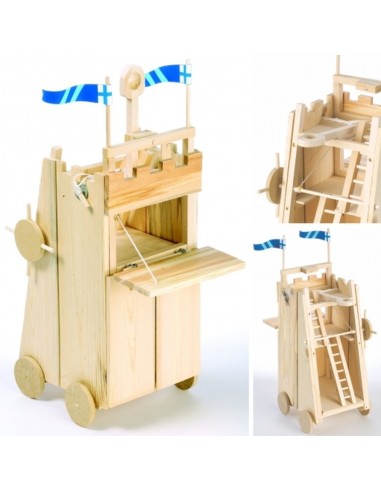 Medieval Siege Tower With Catapult Wooden Kit
