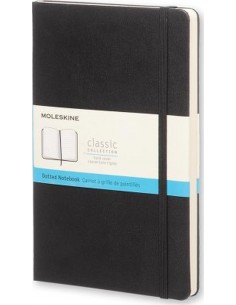 Classic Dotted Notebook Lg Black (hard Cover)