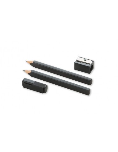 Set Of 2 Black Pencils + Sharpener