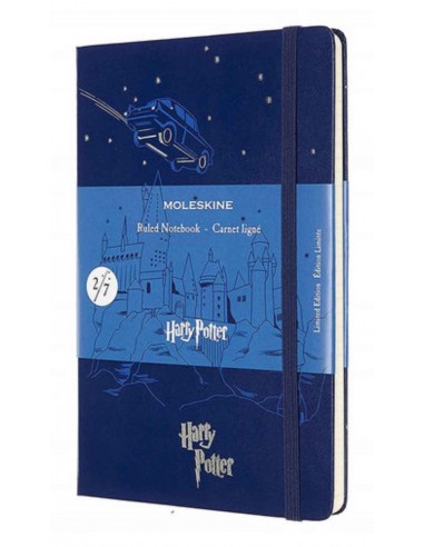 Harry Potter Large Ruled Notebook Royale Blue Flying Car