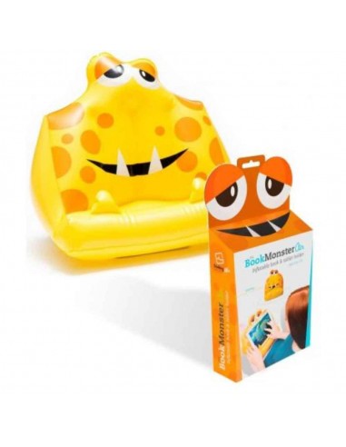 The Book Monster Air Inflatable Book & Tablet Holder - Sammy Orange