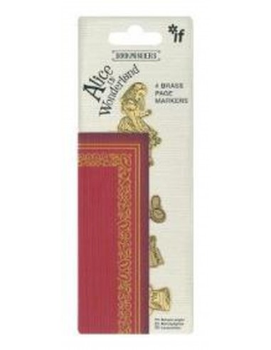Bookminders Alice In Wonderland 4 Brass Page Markers