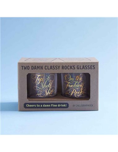 Two Damn Classy Rocks Glasses (set Of 2)