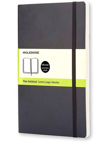 Classic Plain Notebook Large Black (soft Cover)