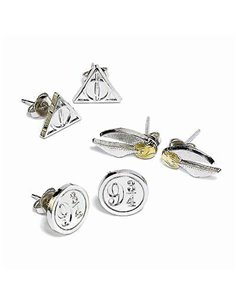 Harry Potter Stud Earring Set Snitch/ Deathly Hallows/ Platform 9 3/4