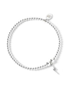 Harry Potter Sterling Silver Ball Bead Bracelet & Lightning Bolt Charm With Crystal Elements