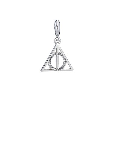 Harry Potter Sterling Silver Deathly Hallows Slider Charm With Crystal Elements