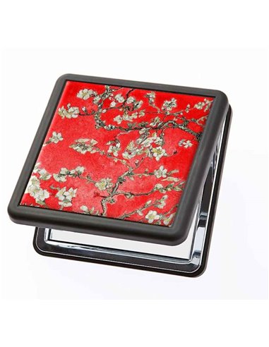 Compact Mirror - Almond Tree In Red