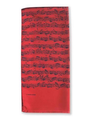 Silk Scarf - Sheet Music Red