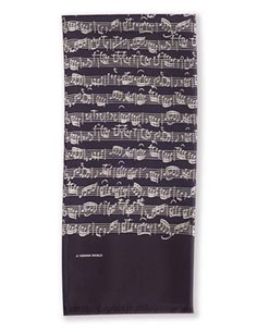 Silk Scarf - Sheet Music Black