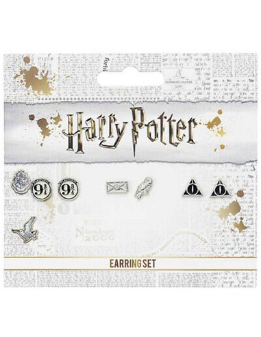 Harry Potter Stud Earring Set - Paltform 9 3/4, Hedwig & Letter, Deathly Hallows Earrings