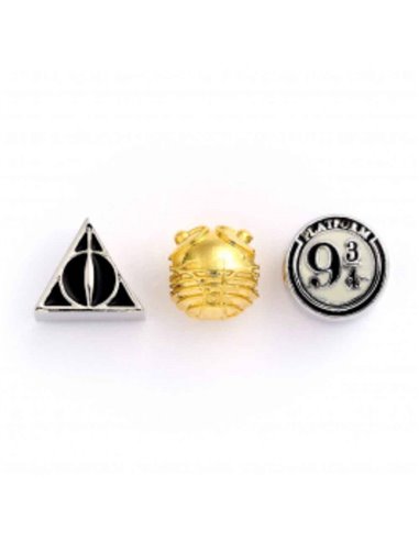 Harry Potter Set Of Charms - Deathly Hallows, Golden Snitch, Platform 9 3/4