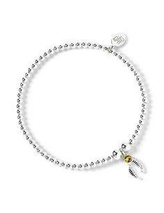 Harry Potter Sterling Silver Ball Bead Bracelet With Snitch Charm & Crystal Elements