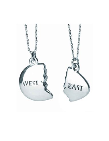 East/west Egg (silver) - The Great Gatsby Necklace (2 Pieces)