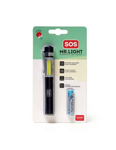 Sos Mr. Light Magnetic Led Torch - Black