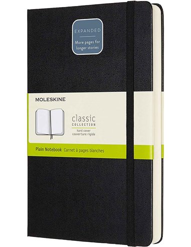 Classic Plain Notebook Expanded Large Black (hard Cover)