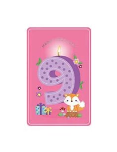 Happy Birthday 9 Girl - Greeting Card