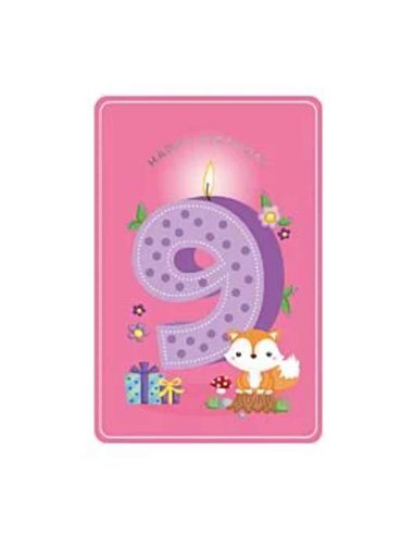 Happy Birthday 9 Girl - Greeting Card