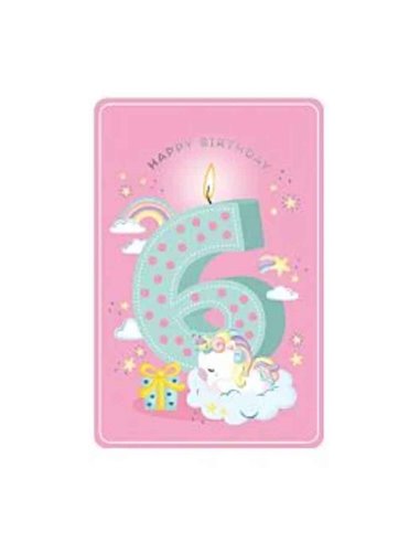 Happy Birthday 6 Girl - Greeting Card