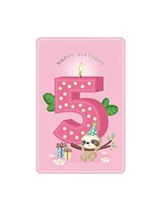 Happy Birthday 5 Girl - Greeting Card