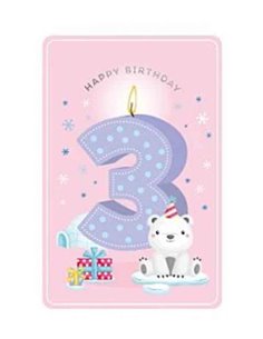 Happy Birthday 3 Girl - Greeting Card