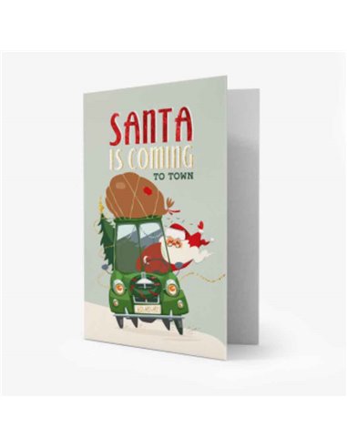 Unusual Christmas Greetings Cards - Santa Is Coming To Town