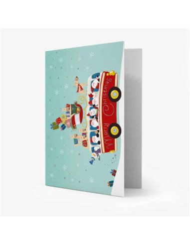 Unusual Christmas Greetings Cards - Merry Chrismas Bus