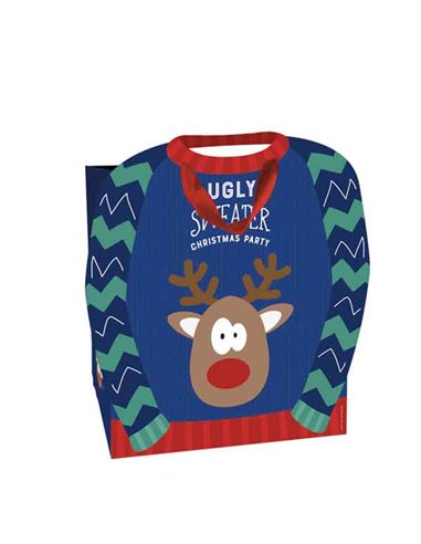 Christmas Gift Bag Medium - Xmas Ugly Sweater